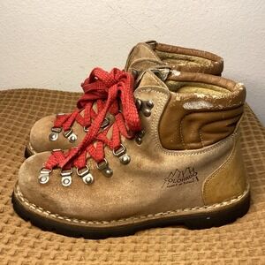 VINTAGE KINNEY COLORADO Mens Sz 7 D Tan BOOTS HIKING MOUNTAINEERING ITALY